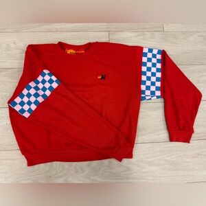 Aviator Nation Check Relaxed Crewneck Sweatshirt - Unisex S - NEW WITH TAGS